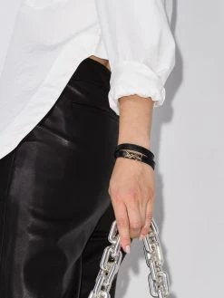 Saint Laurent logo-plaque wraparound bracelet