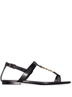 Saint Laurent black Power Cassandra leather sandals