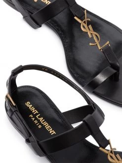 Saint Laurent black Power Cassandra leather sandals