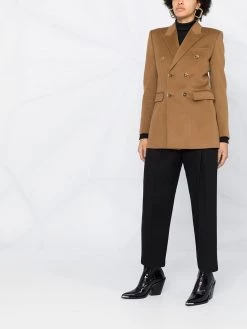 Saint Laurent double-breasted wool and cashmere-blend blazer