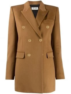 Saint Laurent double-breasted wool and cashmere-blend blazer