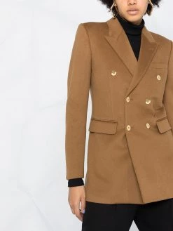 Saint Laurent double-breasted wool and cashmere-blend blazer