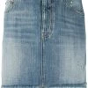 Saint Laurent distressed denim skirt