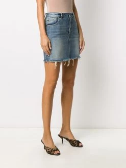 Saint Laurent distressed denim skirt