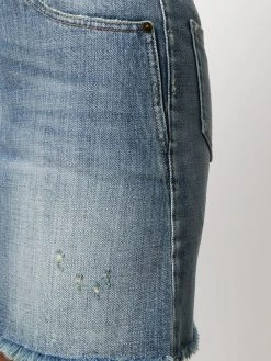 Saint Laurent distressed denim skirt