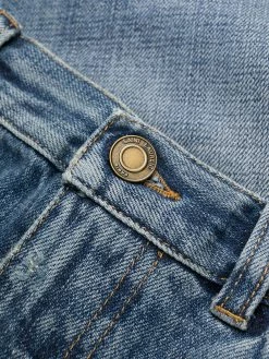 Saint Laurent distressed denim skirt