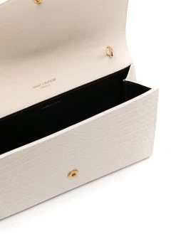 Saint Laurent Uptown crocodile-embossed chain wallet