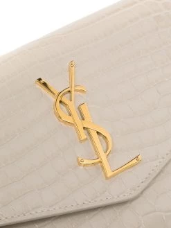 Saint Laurent Uptown crocodile-embossed chain wallet