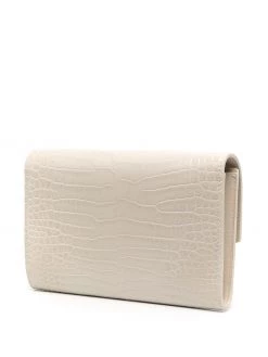 Saint Laurent Uptown crocodile-embossed chain wallet