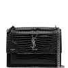 Saint Laurent Sunset croc-effect shoulder bag