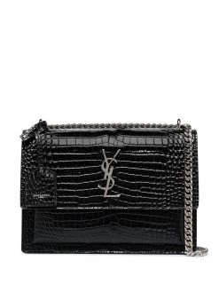 Saint Laurent Sunset croc-effect shoulder bag