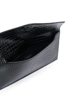 Saint Laurent Uptown crocodile-effect clutch