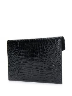 Saint Laurent Uptown crocodile-effect clutch