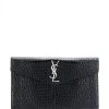Saint Laurent Uptown crocodile-effect clutch