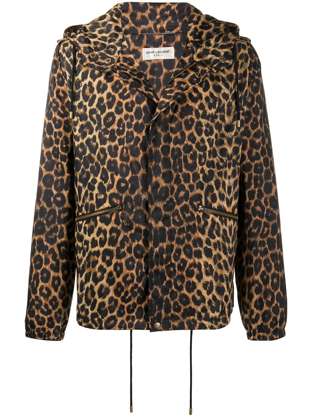 Saint Laurent leopard-print hooded jacket