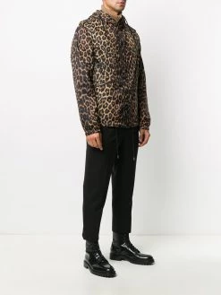 Saint Laurent leopard-print hooded jacket