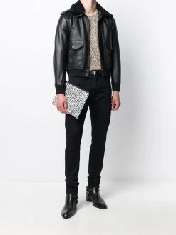 Saint Laurent oversized flight leather jacket