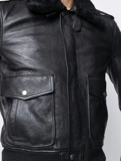 Saint Laurent oversized flight leather jacket