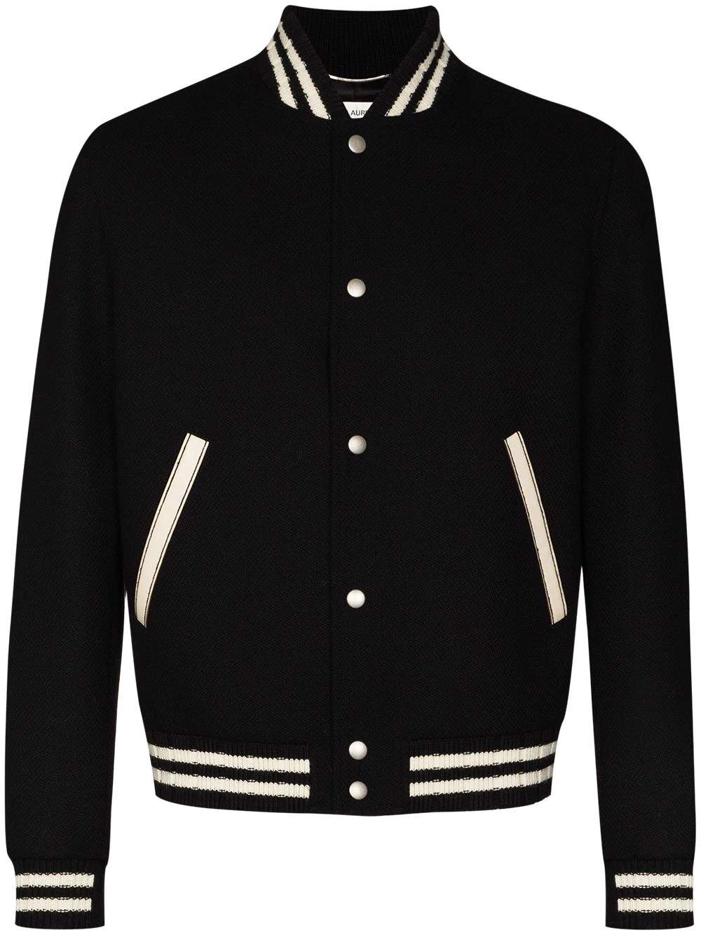 Saint Laurent logo-embroidered varsity jacket