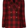 Saint Laurent double-breasted tartan pattern blazer