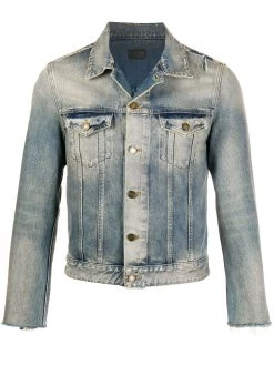 Saint Laurent stonewashed-effect denim jacket