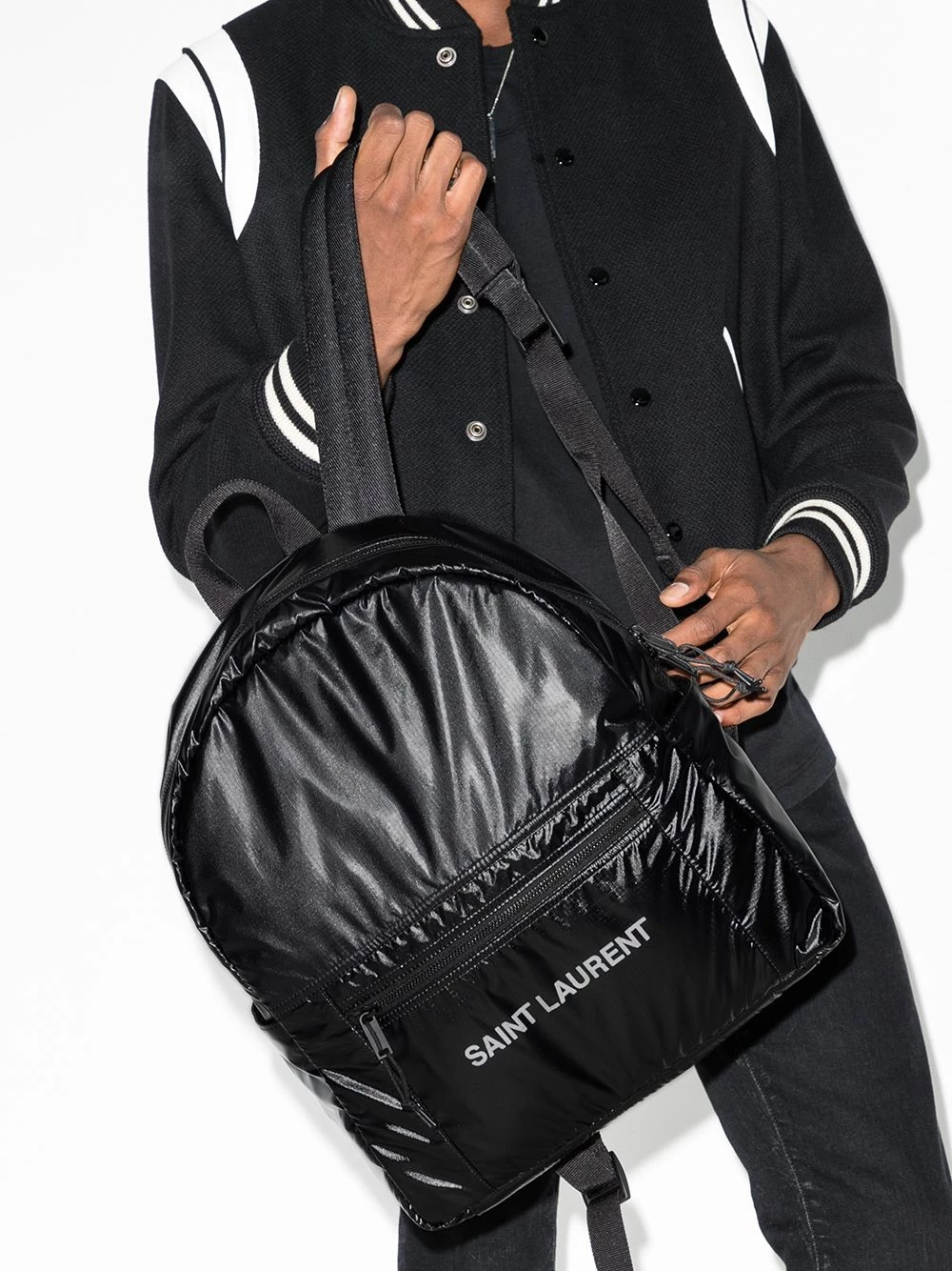 Saint Laurent Nuxx Ripstop logo-print backpack