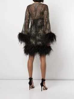 Saint Laurent sunburst bead-embellished mini dress