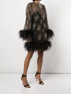 Saint Laurent sunburst bead-embellished mini dress