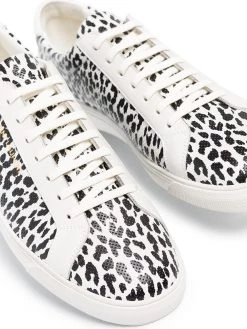 Saint Laurent Andy leopard-print low-top sneakers