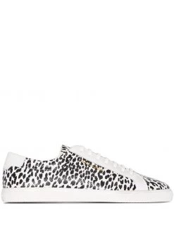 Saint Laurent Andy leopard-print low-top sneakers