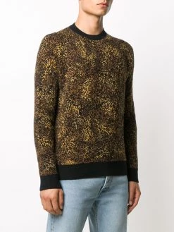 Saint Laurent leopard jacquard jumper