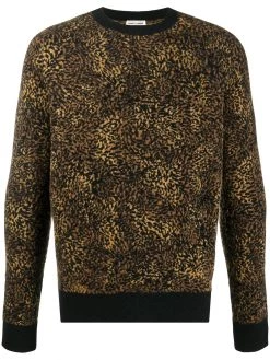 Saint Laurent leopard jacquard jumper