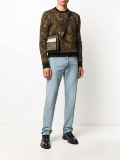 Saint Laurent leopard jacquard jumper