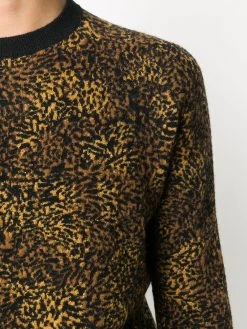 Saint Laurent leopard jacquard jumper