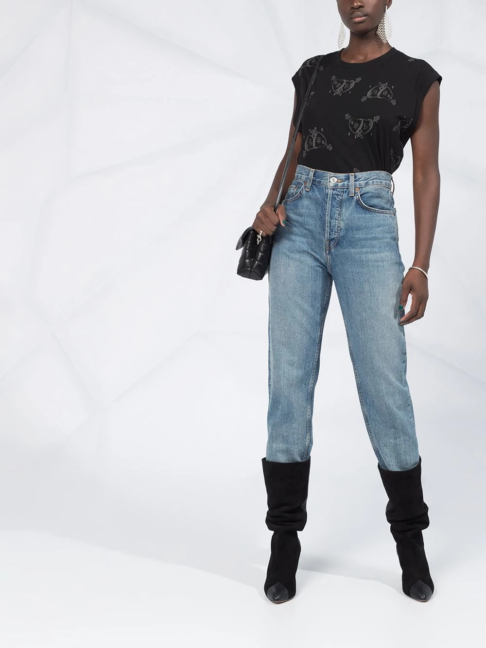 Saint Laurent heart print tank top