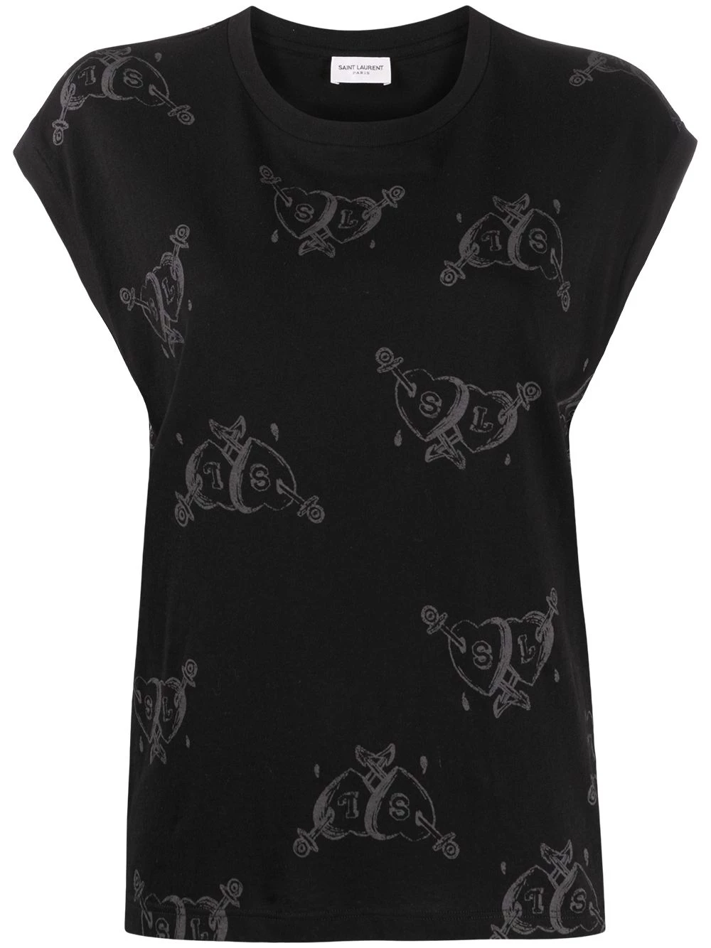 Saint Laurent heart print tank top