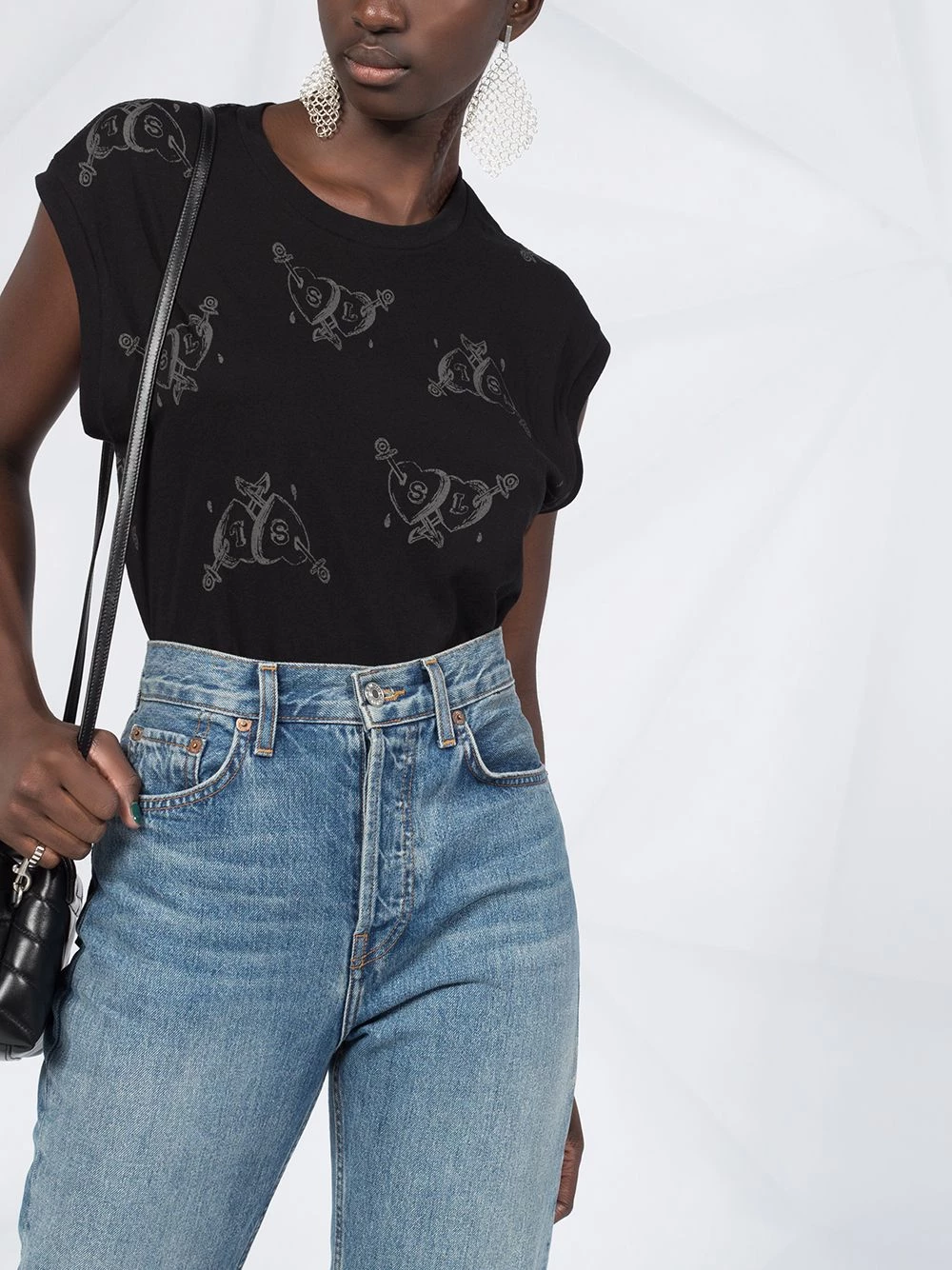 Saint Laurent heart print tank top