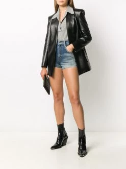 Saint Laurent destroyed denim shorts