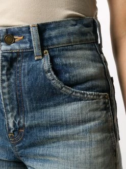 Saint Laurent destroyed denim shorts