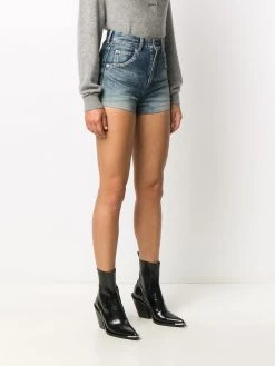 Saint Laurent destroyed denim shorts