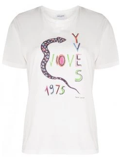 Saint Laurent Love 1975 snake print T-shirt