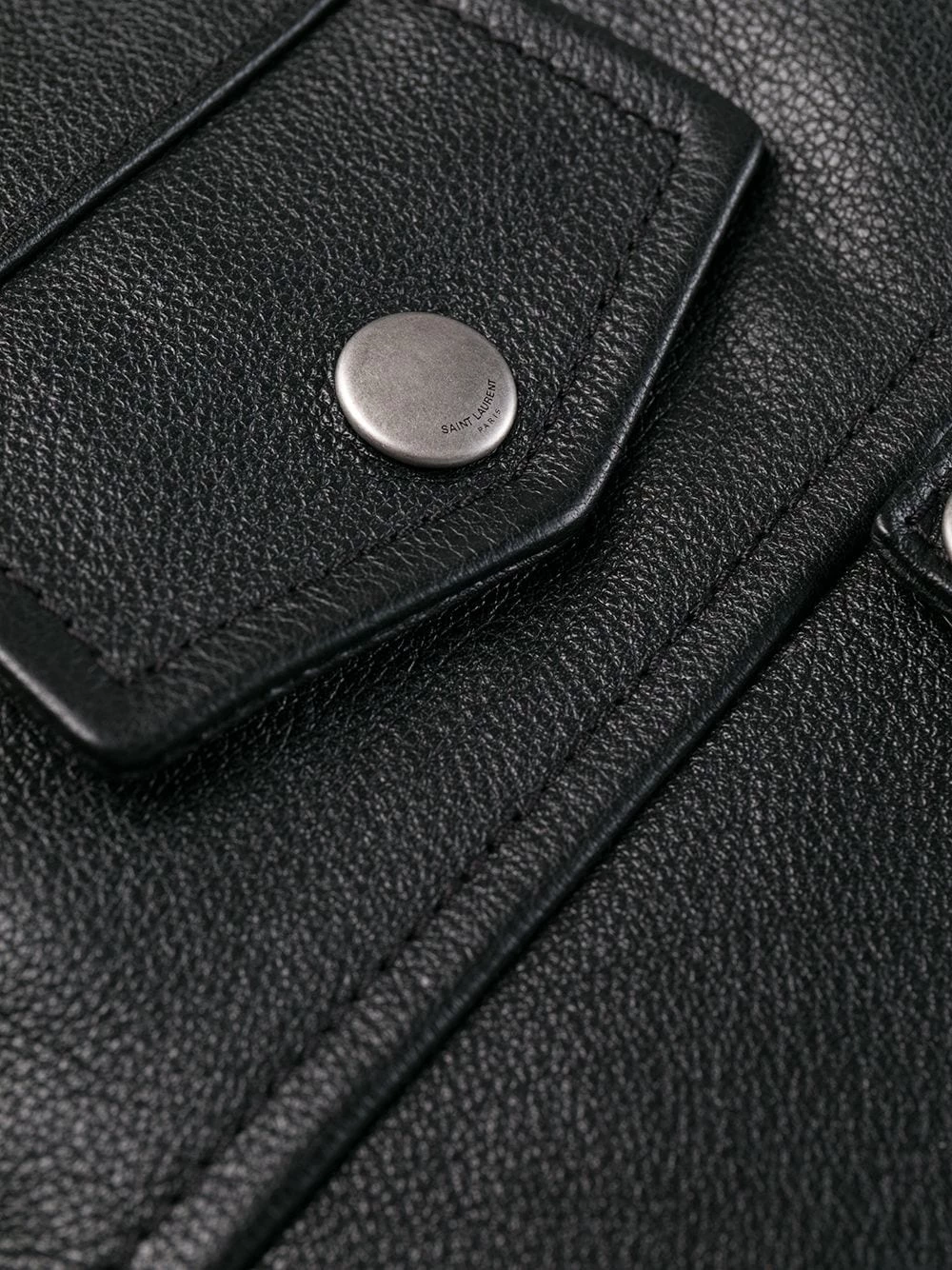 Saint Laurent shearling collar biker jacket