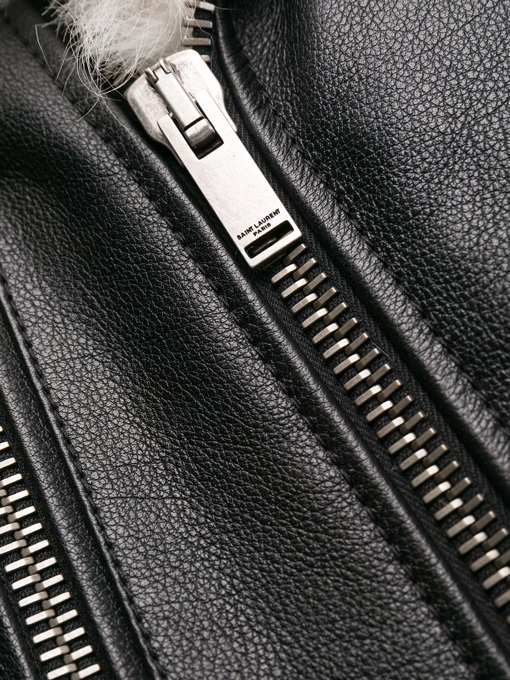 Saint Laurent shearling collar biker jacket