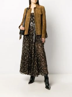 Saint Laurent calf leather tasseled jacket