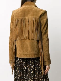 Saint Laurent calf leather tasseled jacket