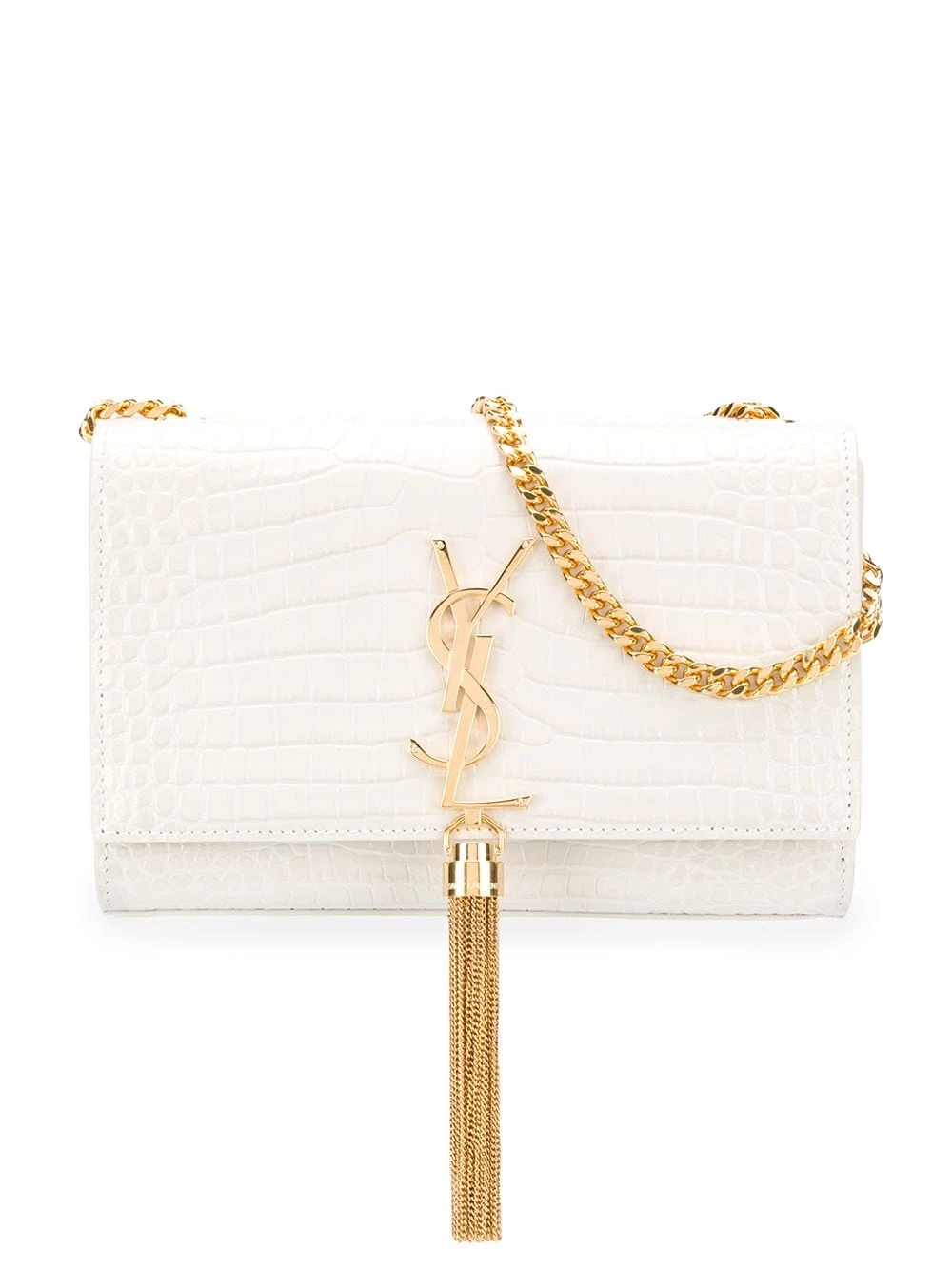 Saint Laurent Kate croc embossed shoulder bag