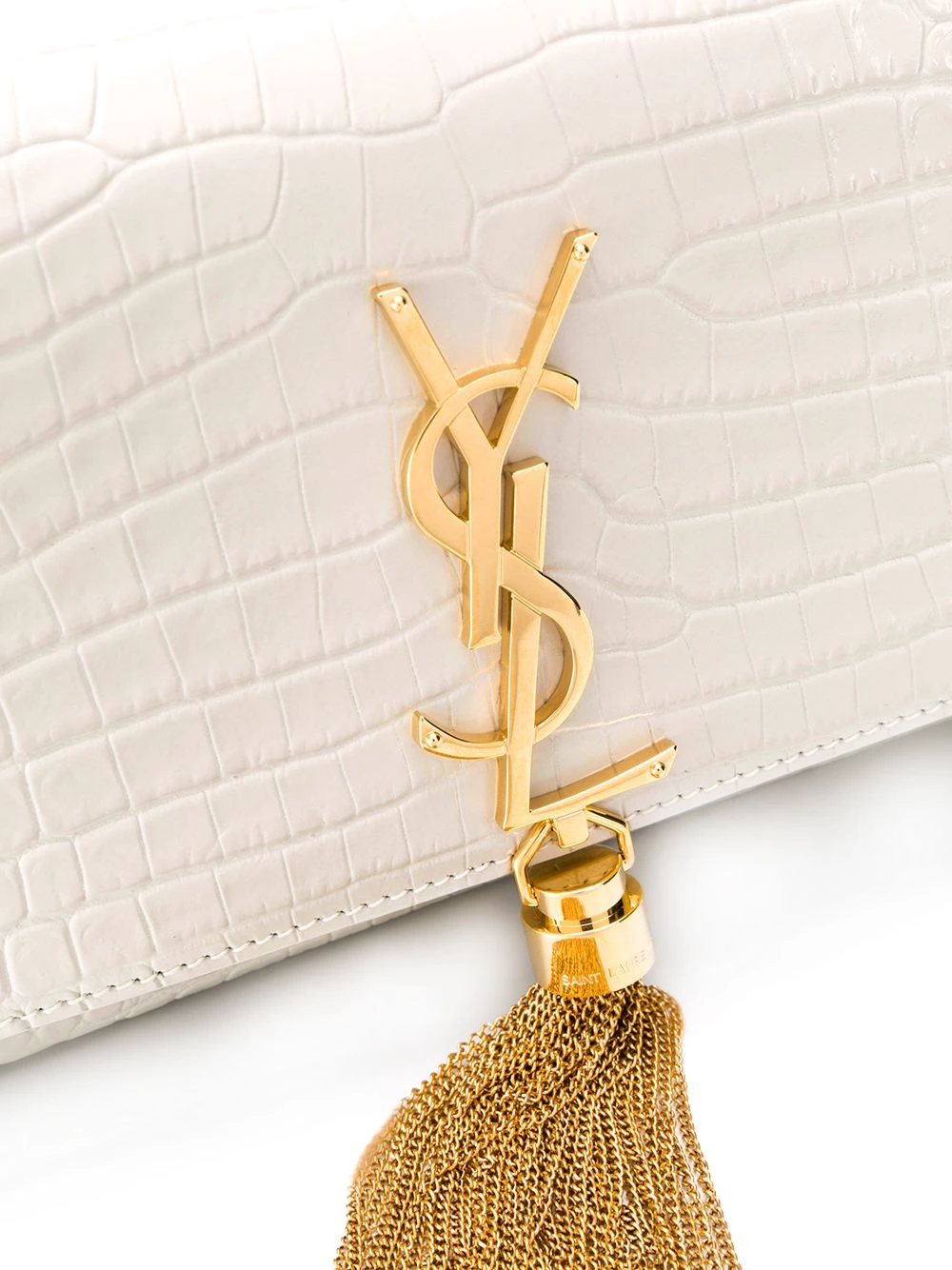 Saint Laurent Kate croc embossed shoulder bag