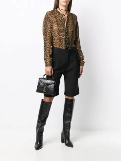 Saint Laurent Cassandra croco-embossed shoulder bag