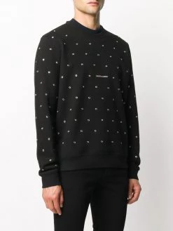 Saint Laurent logo-print eyelet-embellished sweatshirt
