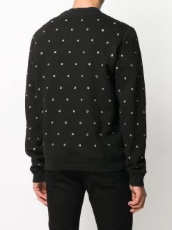 Saint Laurent logo-print eyelet-embellished sweatshirt